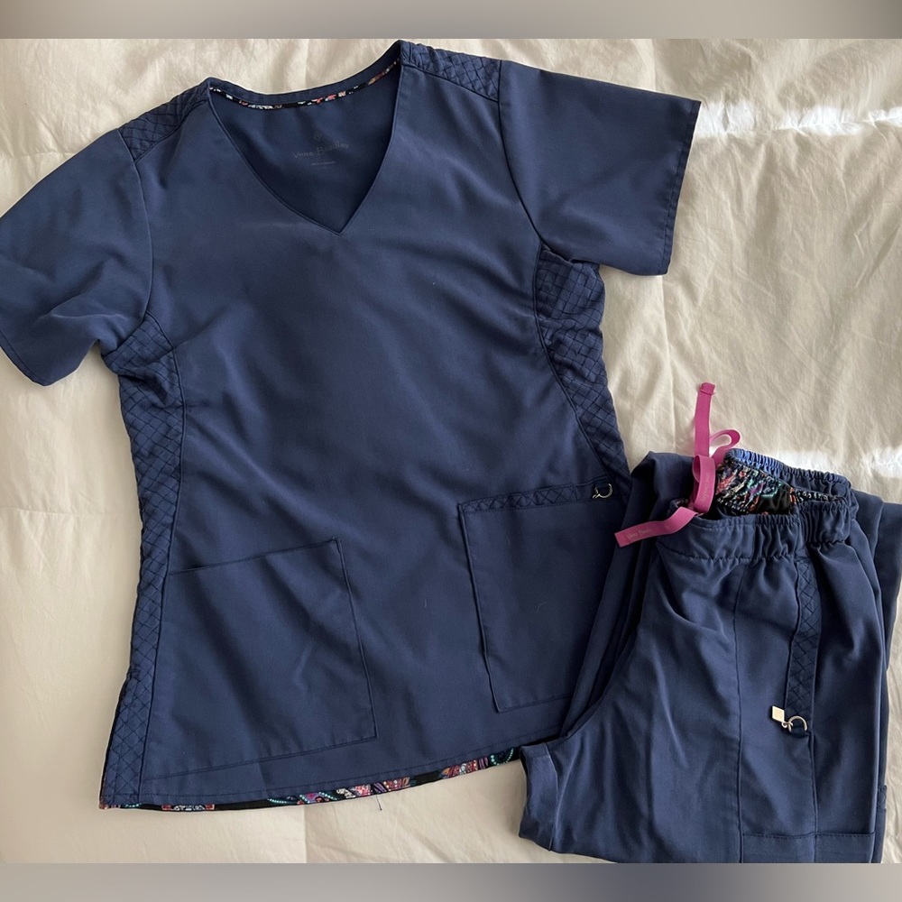 XS Navy Vera Bradley Scrub set